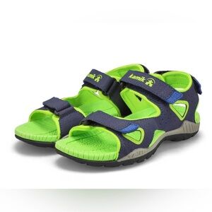 Kamik Lobster2 Kids' Neon Green and Navy Sandals